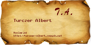 Turczer Albert névjegykártya